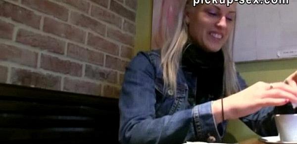  Sexy amateur Eurobabe Beata fucked in coffee shop toilet